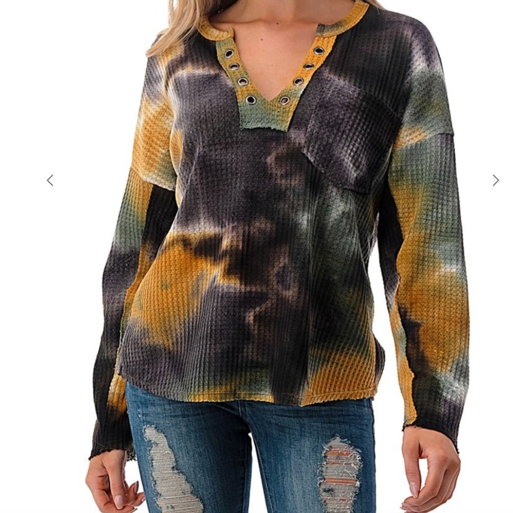 Waffle Tie Dye Top